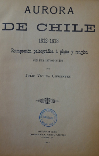 La Aurora De Chile 1903 Completa