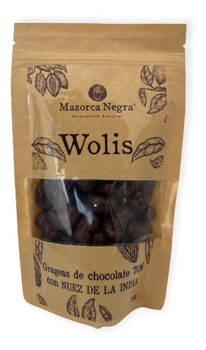 Wolis Grageas Chocolate 70% Nuez De India 150g Mazorca Negra