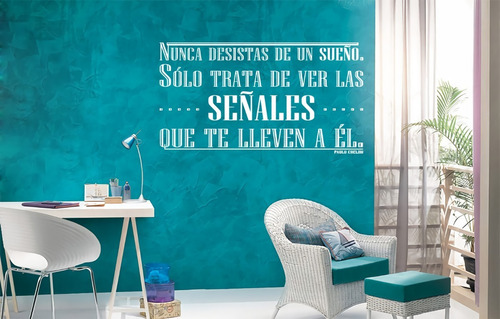 Vinil Decorativo Para Pared Frases Letras Paulo Coelho Nunca