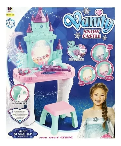 Tocador Juguete Tipo Frozen Castillo Luces/sonido Accesorios