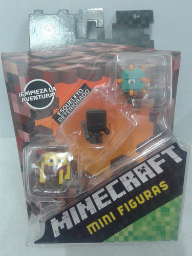 Minecraft Esqueleto Deteriorado Minifiguras 1 Pack 3 Pzs