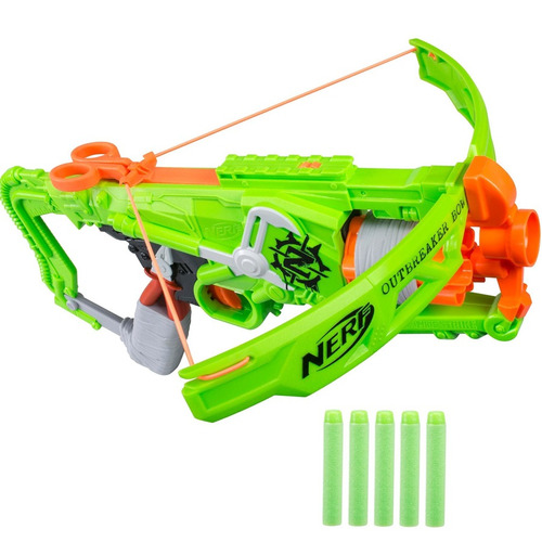 Ballesta Nerf Hasbro Zombie Strike Outbreaker Con 5 Dardos