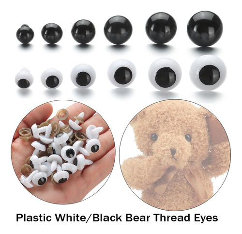 Ojos De Plástico Para Hacer Muñecas, Manualidades, Blanco Y