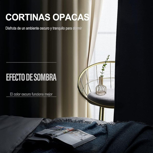Cortina Black Out 100% Opaca Con Aros 1 Panel