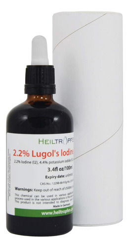 Solución Lugol's Yodo Al 2,2% De Grado Farmacéutico, 100 Ml