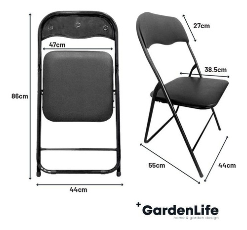 Pack 6 Sillas Plegables Resistente Jardín Eventos Gardenlife