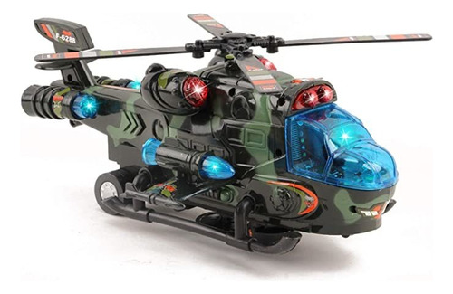 Vokodo Helicóptero Militar Con Luces Sonidos Bump And Go A.