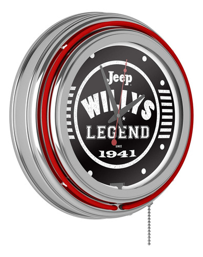 Trademark Global Reloj De Pared De Neón, Jeep Willys Lege