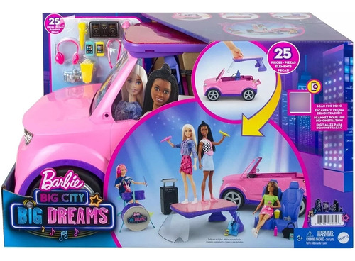 Carro De La Barbie Big City Big Dreams Vehículo Concierto 