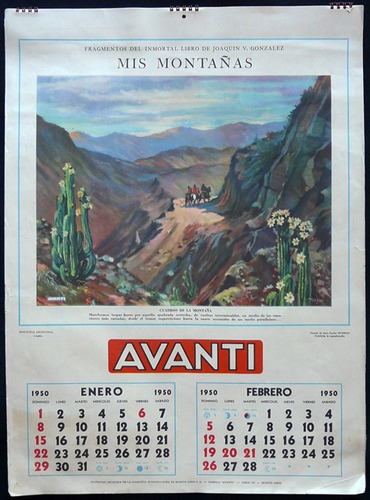 Antiguo Almanaque Avanti. Año 1950 (completo). 15005