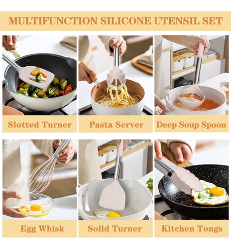 Set De Cocina De Silicona 43 Piezas Resistentes Al Calor Con