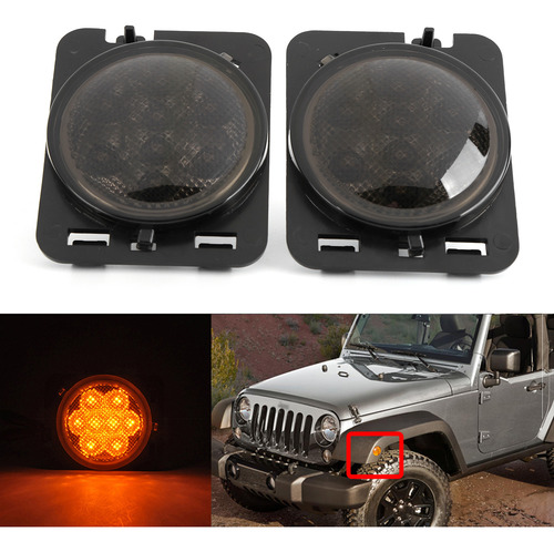 Luz De Marcação Lateral Led Para Jeep Wrangler Jk Jku 2007-2