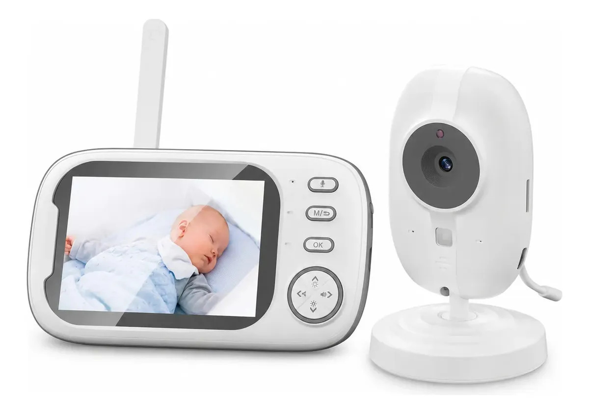 Babá Eletrônica Flybb ABM600 Com Câmera e Tela 3.5" HD, Visão Noturna e Áudio Bidirecional