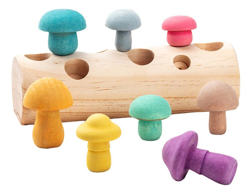 Juego De Combinación De Juguetes De Madera Para Recoger Seta
