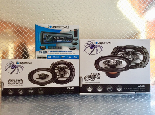 Auto Estereo Soundstream Vm-901b Bluetooth Usb Sd Fm Multicolor Con Bocinas 6.5 Y 6x9 Pulgadas 