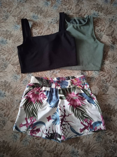 Conjunto Short Y Croptops Dama