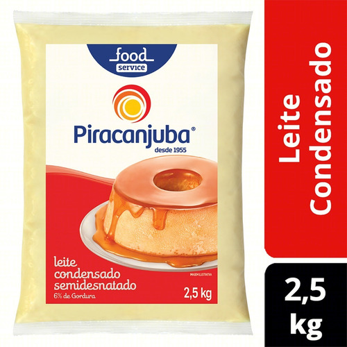 Leite Condensado Semidesnatado Piracanjuba Bag 2,5 Kg