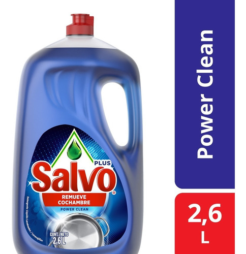 Salvo power clean lavatrastes líquido en botella 2600 ml