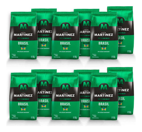 Combo Molido Tostado Brasil 500g Sin Azúcarx12 Café M.