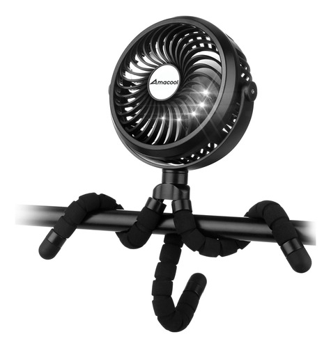 Ventilador De Cochecito Portátil Con Trípode Flexible Negro