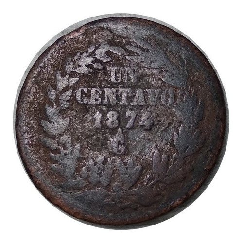 Moneda 1 Un Centavo Guadalajara 1874