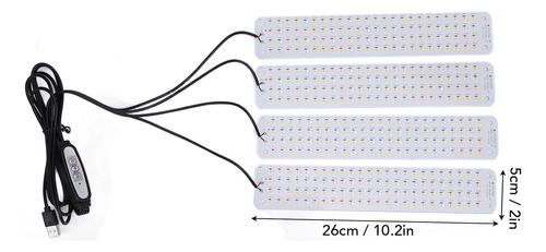 Plant Growth, Panel De Cultivo Led De 384 Led, 4 Regulables