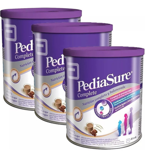 Pediasure Nutricion Leche Sabor Chocolate X 400 G X 3 Unid