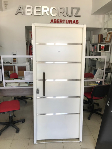 Puerta 80x200 Doble Chapa Inyectada Blanca Acero Silver