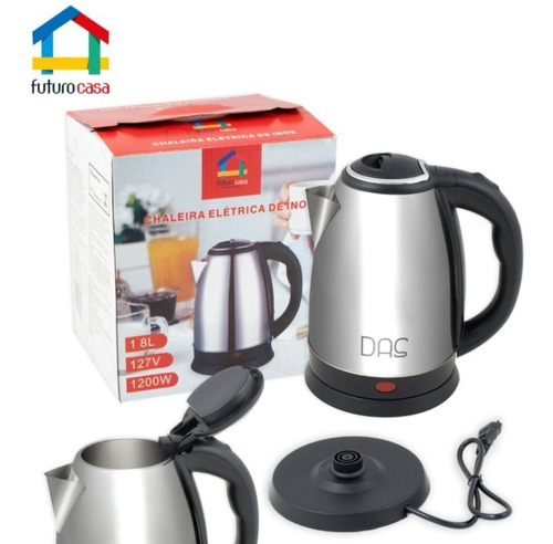 Chaleira Elétrica 1,8l De Inox 127v 220v Bebidas Quentes