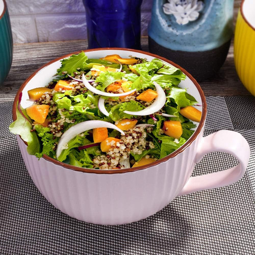Tazón De Microondas Para Fideos, Pasta Y Sopa Con Tapa Y Asa