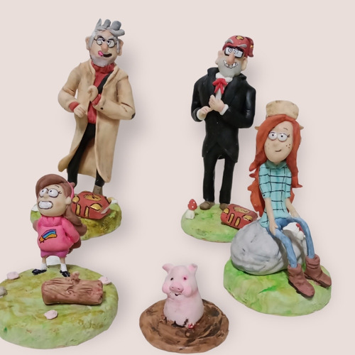 Dipper Y Mabel Gravity Falls Porcelana Fría Adorno De Torta