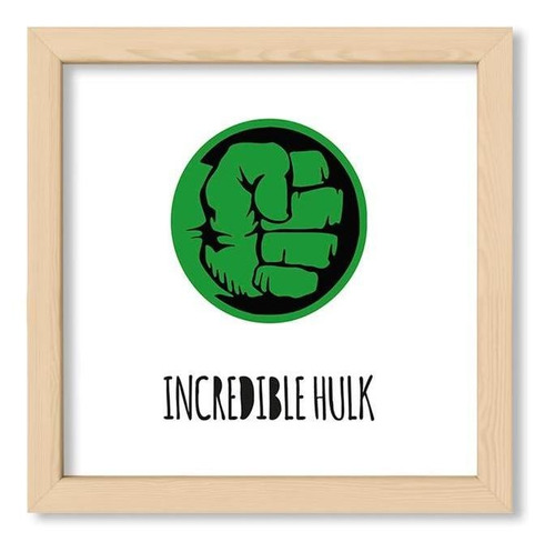 Cuadros Infantiles 20x20 Chato Natural Incredible Hulk