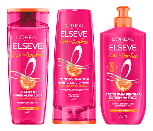 Kit Elseve Efeito Botox Liso Dos Sonhos Sh + Cond + Creme