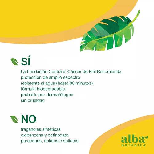 Alba Botanica Protector Solar para piel sensible SPF50 5fl.oz 148 ml en spray