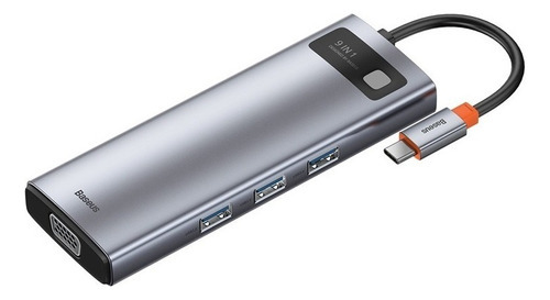 Hub Dock Station Baseus 9 en 1 USB C Hdmi 4k Vga Rj45 Tf Sd