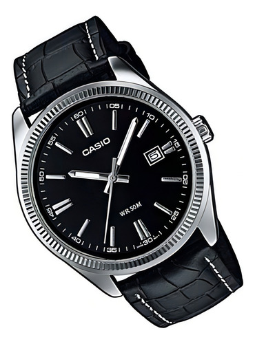 Reloj Hombre Casio Mtp-1302l-1avdf /relojería Violeta Color De La Correa Negro