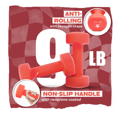 Mancuernas Yes4all De Neopreno De 4,5 Kg (juego De 2), Peso