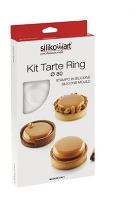 Imagen 3 de 3 de Molde Silikomart Kit Tarte Ring Round 80mm