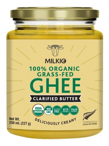 Imagen 2 de 5 de Pack 3 Ghee Organico Grass Fed 250ml Kosher Halal Libre Past