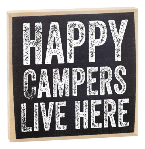 Happy Campers Live Here - Letrero De Madera Rústico - ...