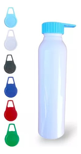 Botella De Aluminio Con Tapa De Color - X10 Unidades
