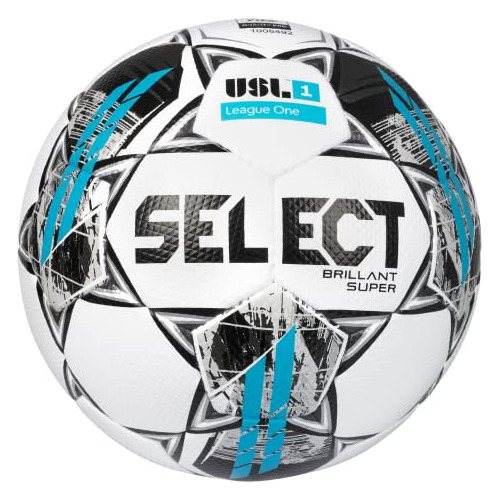 Select Brillant Super Usl League 1 V22 Soccer Ball, White/bl