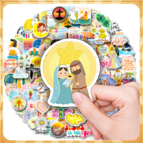 200 Pegatinas Cristianas De Jesús, Pegatinas Religiosas Para