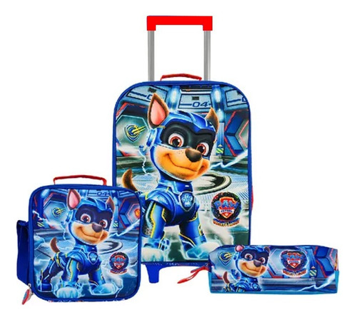 Set Maleta Paw Patrol 3d Tamaño Oficio Niños Escolar