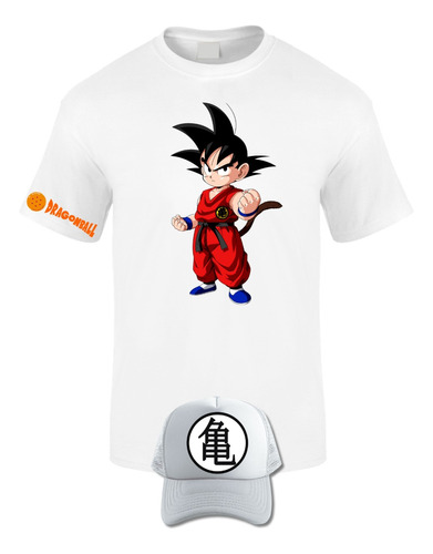 Camiseta Manga Corta Goku Dragon Ball X Obsequio Gorra Q