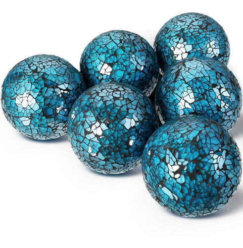 6 Bolas De Cristal Decorativas Mesa De Color Turquesa  ...