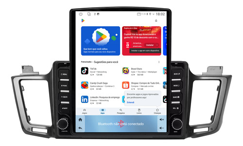 Central Multimidia Tesla Rav4 13/19 9,7p Octacore 4gb 64gb