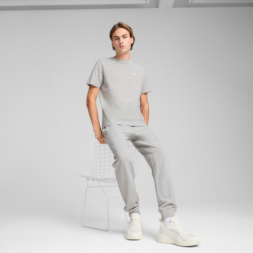 Polera Puma Ess Elevated Tee Gris Hombre