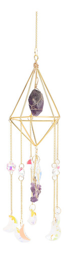 Carillón De Viento Colgante De Cristal Violeta, Con Forma De