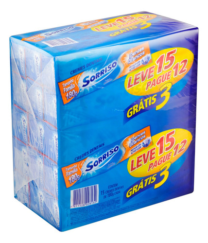 Pasta de dentes Sorriso Dentes Brancos em creme sem glĂșten pacote x 15 2.7 kg